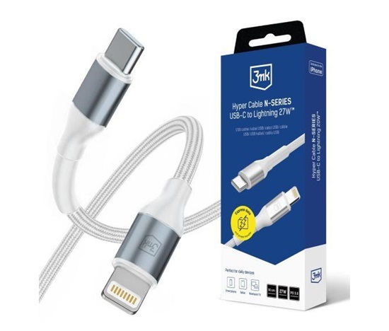 3mk Hyper Cable N-SERIES C to Lightning 50cm PD 3.0 9V/3A 27W White