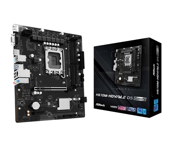 ASRock MB Sc LGA1700 H610M-HDV/M.2 D5 Gen5, Intel H610, 2xDDR5, 1xDP, 1xHDMI, 1xVGA, mATX