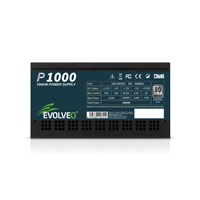 EVOLVEO P1000, zdroj 1000W, 80+ PLATINUM, ATX 3.1, aPFC, 140 mm ventilátor, plně modulární, 3 roky záruka, černý