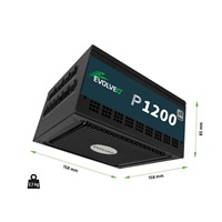 EVOLVEO P1200, zdroj 1200W, 80+ PLATINUM, ATX 3.1, aPFC, 140 mm ventilátor, plně modulární, 3 roky záruka, černý