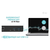 i-tec Thunderbolt 4 Intelligent Dual Display Docking Station, Power Delivery 90W