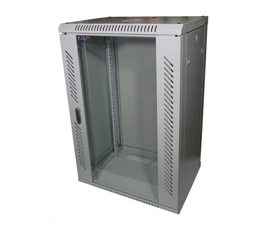 BAZAR - LEXI-Net 19" nástěnný rozvaděč 18U 600x600, nosnost 60 kg, skleněné dveře, svařovaný, šedý - poškozený obal