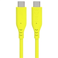 PREMIUMCORD Kabel USB-C na USB-C, 60W, 480Mbps, silikonový, žlutý, 1,5m