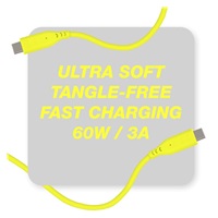 PREMIUMCORD Kabel USB-C na USB-C, 60W, 480Mbps, silikonový, žlutý, 1,5m