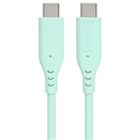 PREMIUMCORD Kabel USB-C na USB-C, 60W, 480Mbps, silikonový, tyrkysový, 1,5m