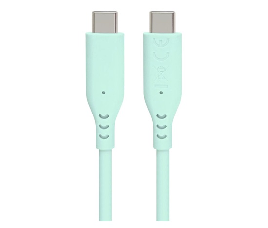 PREMIUMCORD Kabel USB-C na USB-C, 60W, 480Mbps, silikonový, tyrkysový, 1,5m