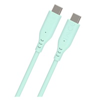 PREMIUMCORD Kabel USB-C na USB-C, 60W, 480Mbps, silikonový, tyrkysový, 1,5m