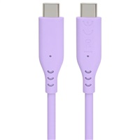 PREMIUMCORD Kabel USB-C na USB-C, 60W, 480Mbps, silikonový, fialový, 1,5m