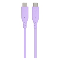 PREMIUMCORD Kabel USB-C na USB-C, 60W, 480Mbps, silikonový, fialový, 1,5m