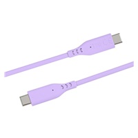 PREMIUMCORD Kabel USB-C na USB-C, 60W, 480Mbps, silikonový, fialový, 1,5m