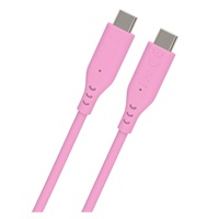 PREMIUMCORD Kabel USB-C na USB-C, 60W, 480Mbps, silikonový, růžový, 1,5m