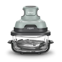 Ninja FN101EUSG Crispi, přenosná horkovzdušná fritéza, 4v1,zelená,příkon 1700 W, skleněné nádoby 1,4 l a 3,8 l, bez PFAS