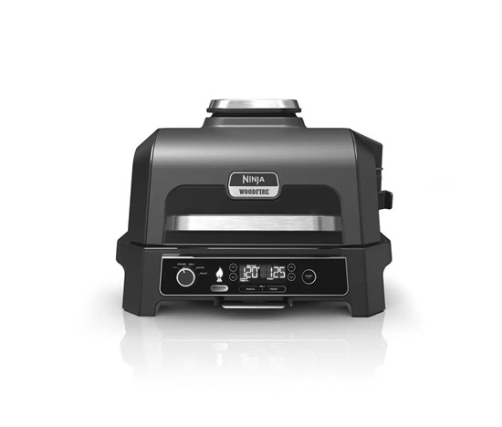 Ninja OG850EU Woodfire Pro XL, černý, elektrický gril a udírna, technologie Woodfire, teplotní sonda, 4v1 Airfryer