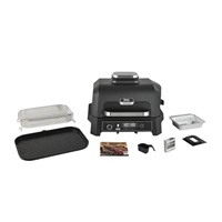Ninja OG850EU Woodfire Pro XL, černý, elektrický gril a udírna, technologie Woodfire, teplotní sonda, 4v1 Airfryer