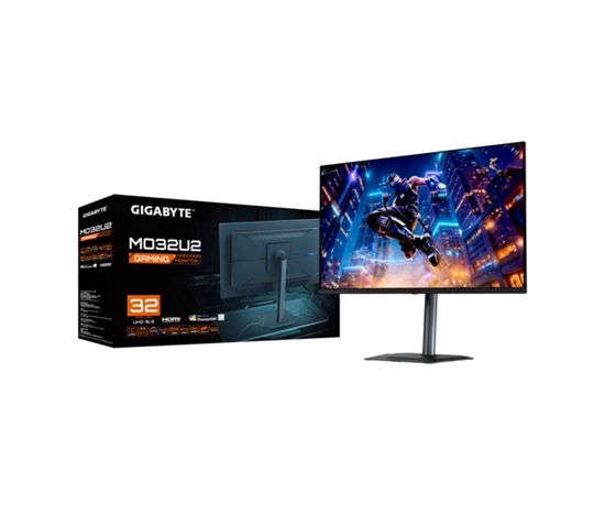 BAZAR - GIGABYTE LCD - 32" Gaming monitor MO32U2, OLED, 3840 x 2160 UHD, 240Hz, 1.5M:1, 250 cd/m2, 0.03ms, 2xHDMI, 1xDP