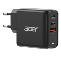 ACER Adapter 67W PD GaN charger,USB-C,USB-A,EU plug,Black