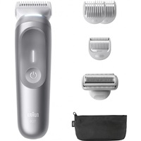 Braun BG7550 tělový zastřihovač, 4 nástavce, 100% omyvatelný, technologie SmoothShave, výdrž 100 min, nerezové čepele
