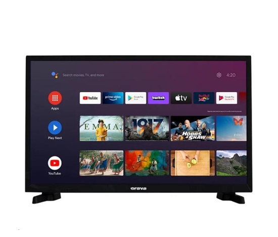 Orava 24" TV LT-ANDR24 B01, HD Ready, LED, Android Smart TV, WiFi, HDR, tuner DVB-T2/C/S2, Android 11