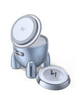 UGREEN magnetická bezdrátová nabíječka 2v1 MagFlow Qi2.2, 25W, MagSafe, raketa, stříbrná