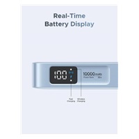 UGREEN magnetická powerbanka MagFlow 10000mAh s diplejem, Li-ion, 30W, MagSafe, 2x USB-C, stříbrná