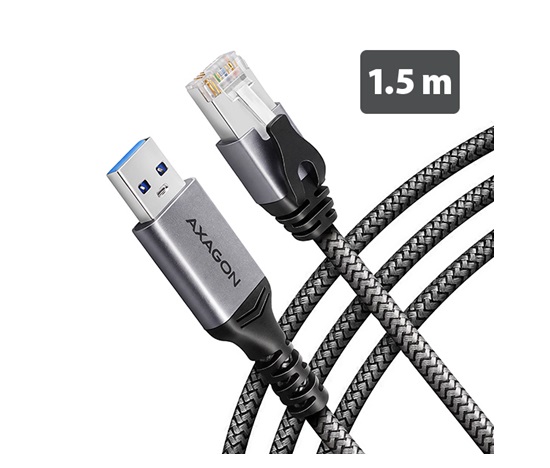AXAGON ADE-AM15, USB-A Gigabit Ethernet adaptér s integrovaným sieťovým CAT6 káblom RJ-45 (1,5 m)