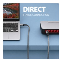 AXAGON ADE-AM15, USB-A Gigabit Ethernet adaptér s integrovaným sieťovým CAT6 káblom RJ-45 (1,5 m)