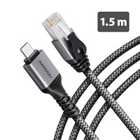 AXAGON ADE-CM15, USB-C Gigabit Ethernet adaptér s integrovaným sieťovým CAT6 káblom RJ-45 (1,5 m)
