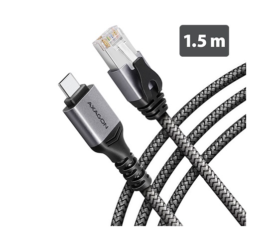 AXAGON ADE-CM15, USB-C Gigabit Ethernet adaptér s integrovaným sieťovým CAT6 káblom RJ-45 (1,5 m)
