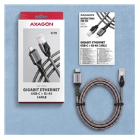 AXAGON ADE-CM15, USB-C Gigabit Ethernet adaptér s integrovaným sieťovým CAT6 káblom RJ-45 (1,5 m)