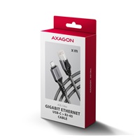 AXAGON ADE-CM20, USB-C Gigabit Ethernet adaptér s integrovaným sieťovým CAT6 káblom RJ-45 (2 m)