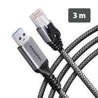 AXAGON ADE-AM30, USB-A Gigabit Ethernet adaptér s integrovaným sieťovým CAT6 káblom RJ-45 (3 m)