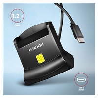 AXAGON CRE-SM4NC, USB-C čítačka kontaktných kariet ID card (eID klient), stojanková, kábel 1.2 m