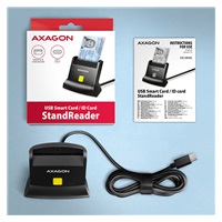 AXAGON CRE-SM4NC, USB-C čítačka kontaktných kariet ID card (eID klient), stojanková, kábel 1.2 m