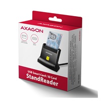 AXAGON CRE-SM4NC, USB-C čítačka kontaktných kariet ID card (eID klient), stojanková, kábel 1.2 m