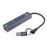 PremiumCord Adaptér USB-C a USB-A na Gigabit 10/100/1000Mbps + 3x USB 3.2 konektor