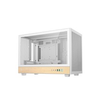 DEEPCOOL Case CH260 WOOD WH, mATX, Průhledná bočnice, bílo-dřevěná