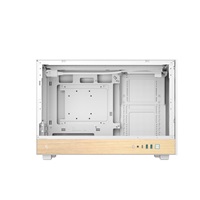 DEEPCOOL Case CH260 WOOD WH, mATX, Průhledná bočnice, bílo-dřevěná