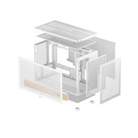 DEEPCOOL Case CH260 WOOD WH, mATX, Průhledná bočnice, bílo-dřevěná