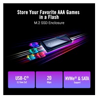 ASUS Externí box pro SSD M.2 ROG STRIX AIOLOS, USB 3.2 Gen 2x2, ARGB, černá