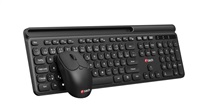 BAZAR - C-TECH klávesnice s myší WLKMC-05B, Bezdrátový set 2.4GHz, CZ, Černá, poškozený obal