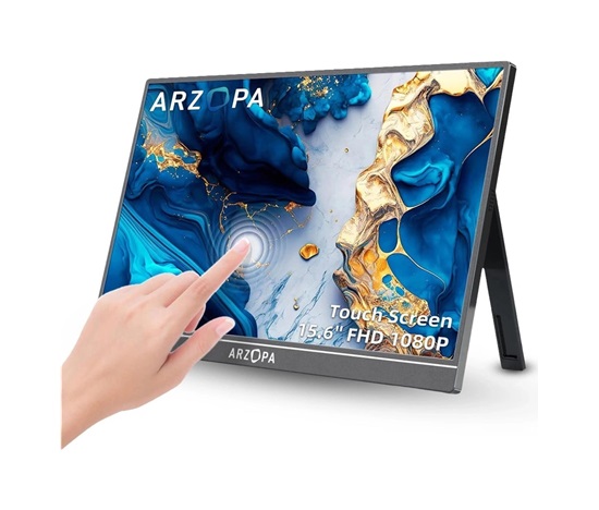Arzopa A1T Touch Portable Monitor 15.6" IPS Full HD 1080p Metal Housing Dotykový Přenosný monitor, šedý