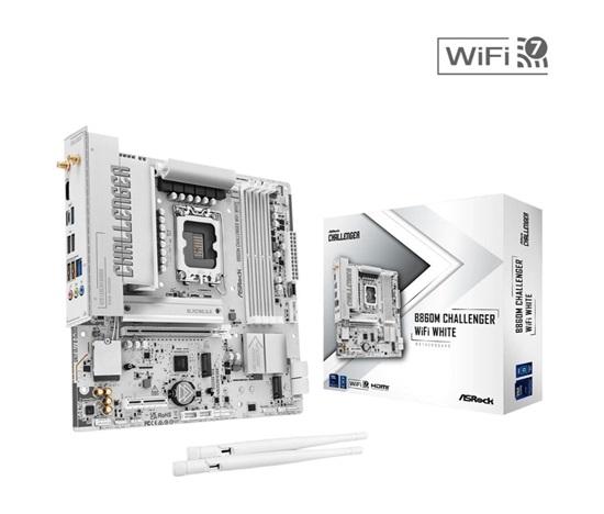 ASRock MB Sc LGA1851 B860M Challenger WiFi WHITE, Intel B860, 4xDDR5,1xHDMI, WiFi, mATX
