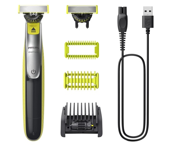 Philips OneBlade 360 QP2834/23 zastřihovač na tvář a tělo, voděodolný, 2 nástavce, akumulátorový provoz