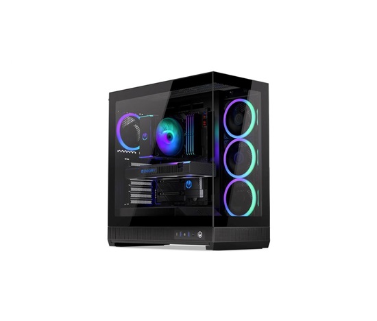Endorfy skříň Fishtank 6000 Corona,Průhledná bočnice, E-ATX, 4x ARGB 120mm, černá