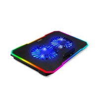 EVOLVEO CoolPro, chladící podložka pod notebook, 2x ventilátor, RGB podsvícení, černá