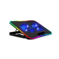 EVOLVEO CoolPro, chladící podložka pod notebook, 2x ventilátor, RGB podsvícení, černá
