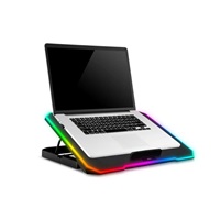 EVOLVEO CoolPro, chladící podložka pod notebook, 2x ventilátor, RGB podsvícení, černá