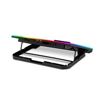 EVOLVEO CoolPro, chladící podložka pod notebook, 2x ventilátor, RGB podsvícení, černá