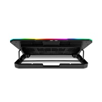 EVOLVEO CoolPro, chladící podložka pod notebook, 2x ventilátor, RGB podsvícení, černá