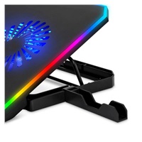 EVOLVEO CoolPro, chladící podložka pod notebook, 2x ventilátor, RGB podsvícení, černá